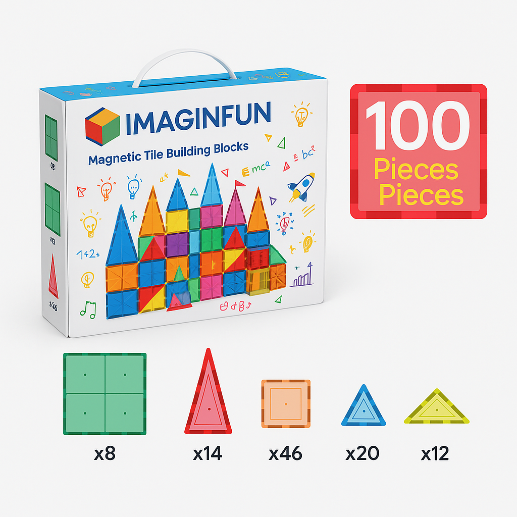Colorful Magnetic Building Tiles™