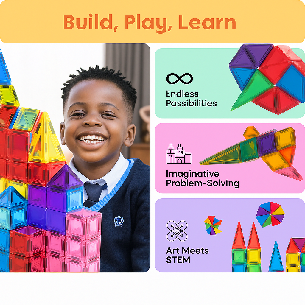 Colorful Magnetic Building Tiles™