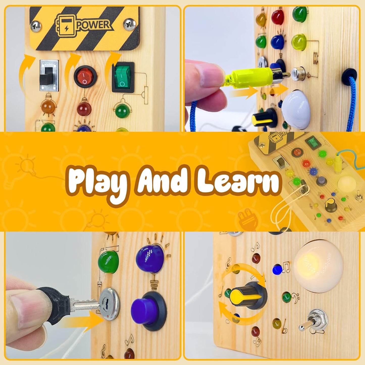 SensorySpark™ Montessori Busy Board